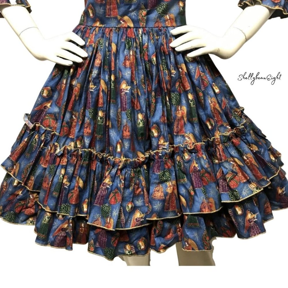 VTG Western Square Dance Circle Skirt Dress M 8 - Picture 6 of 14